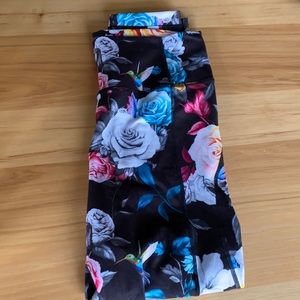 Zyia Mesh Hi-Rise leggings Floral Womens Black leggings 14/16